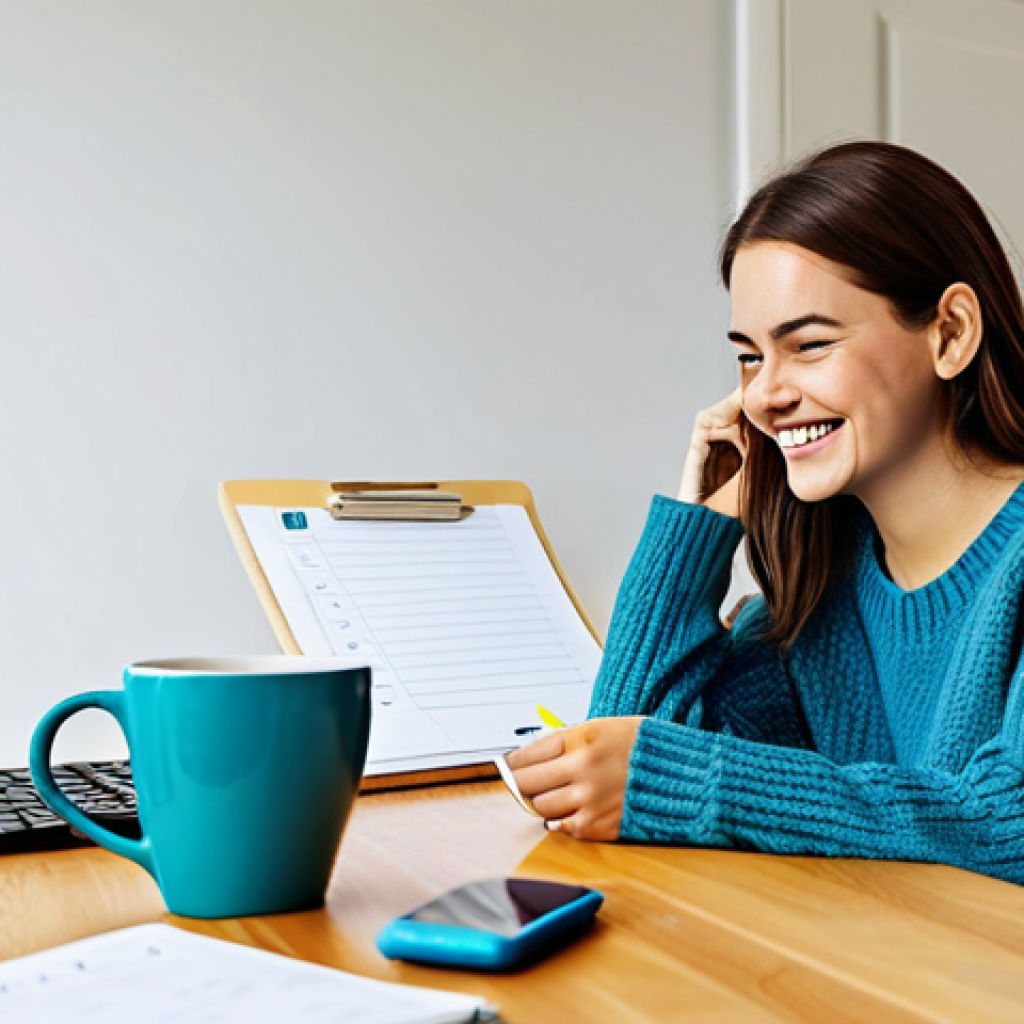 개인화된 진행 시각화 노하우 - Micro-Goal Success**
"A young woman in a bright, modern home office, fully clothed in a comfortable...